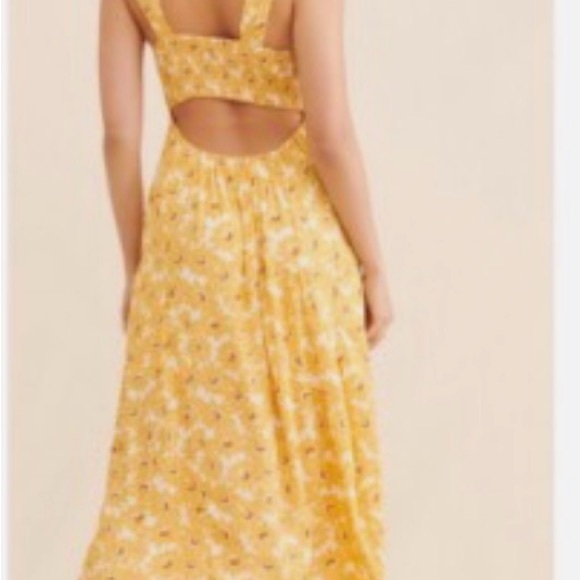 Free People Yellow Floral Midi Dress - Picture 4 of 8